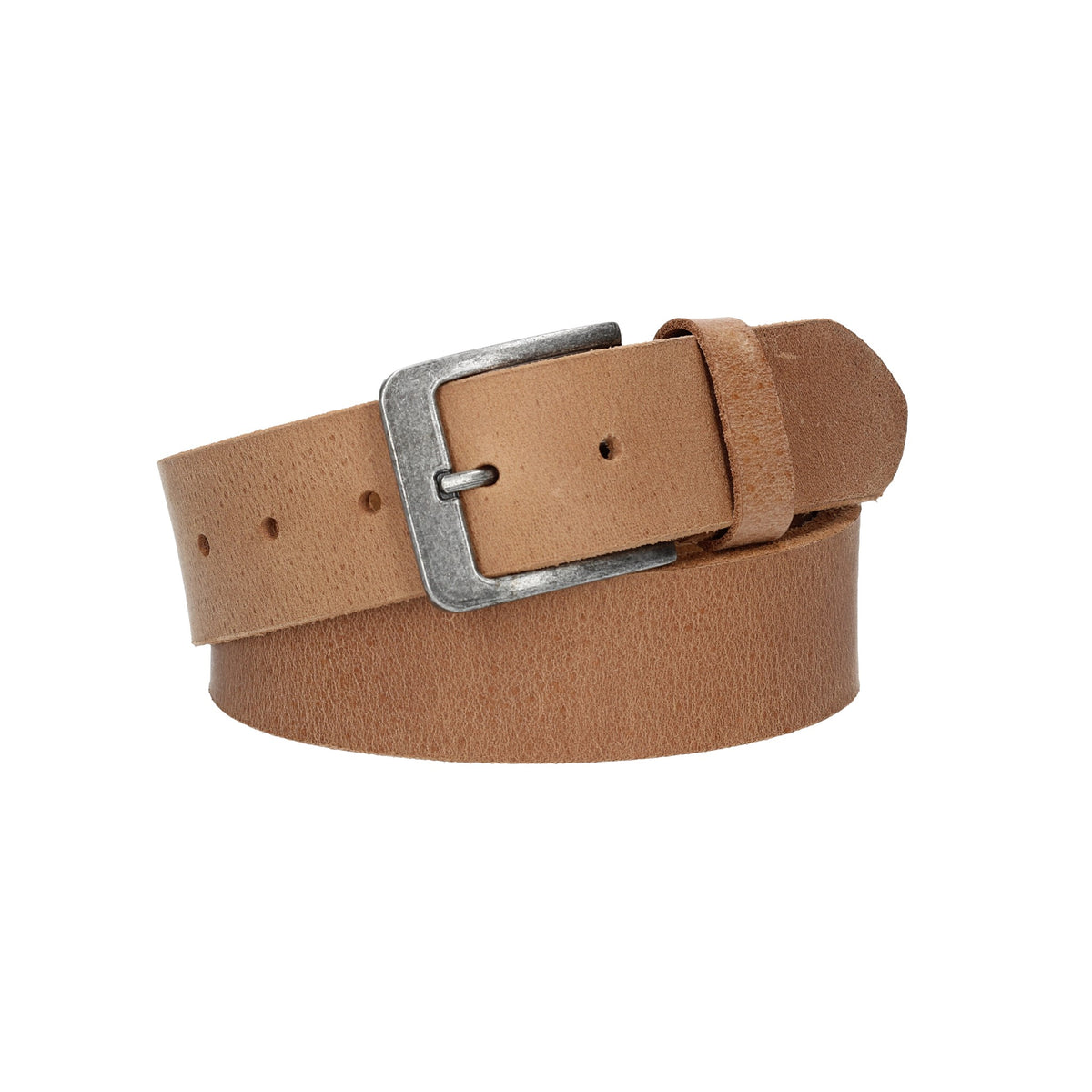 Ledergürtel 40mm in Beige|Kamel mit matter Dornschließe - leder-accessoires.com
