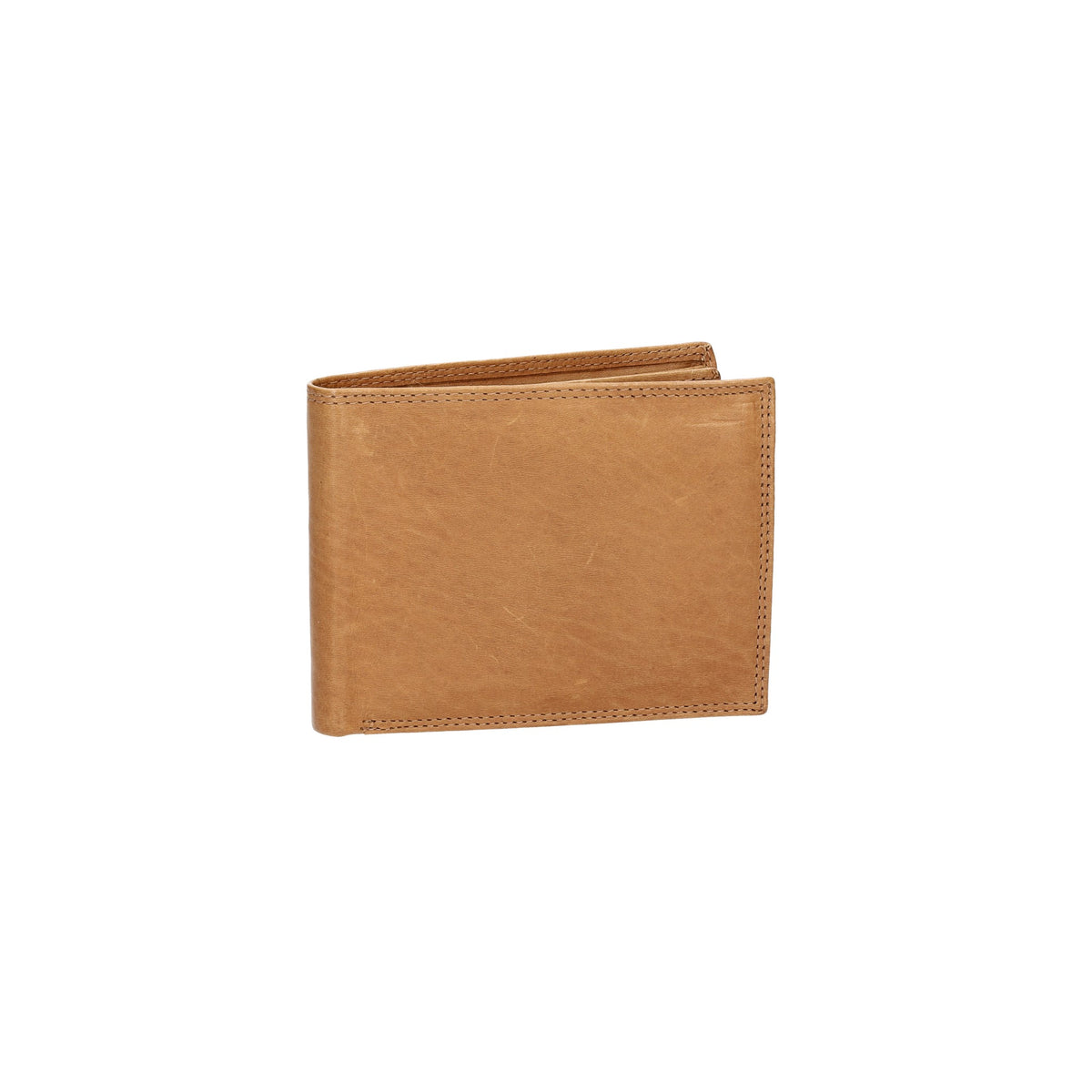 Geldbörse Querformat mit Klappe in Cognac aus Leder - leder-accessoires.com