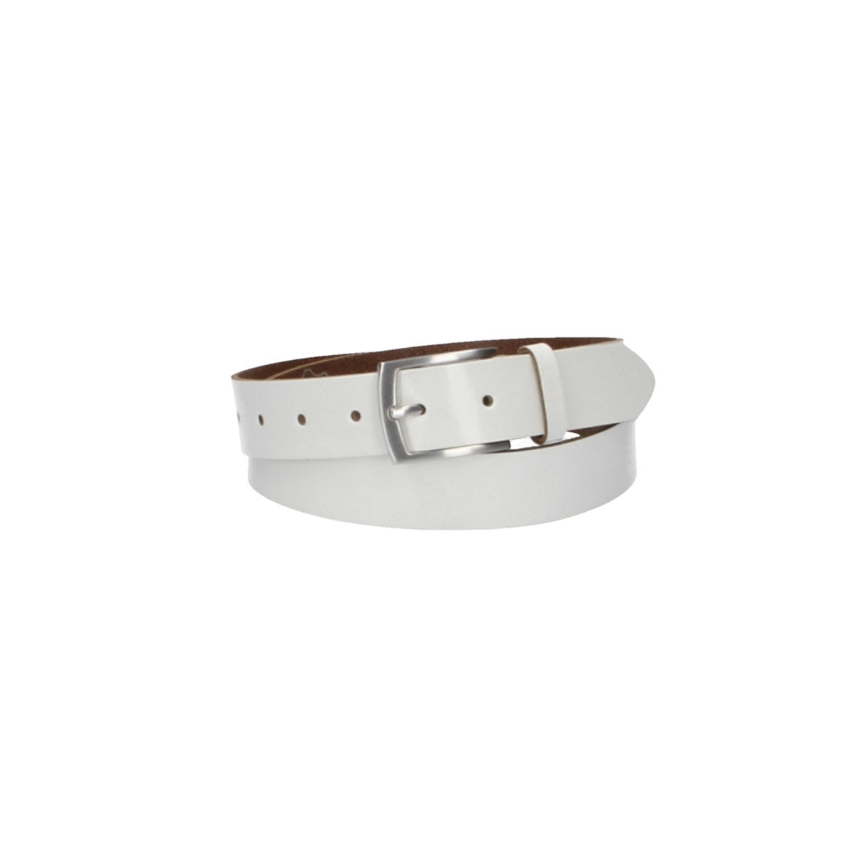 Ledergürtel Weiß 30mm mit Dornschließe in Silber - leder-accessoires.com