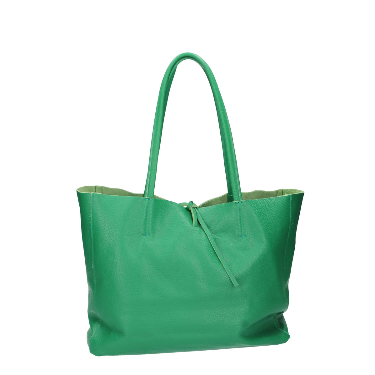 Shopper im Querformat 35x12x30cm in Grün aus Leder - leder-accessoires.com