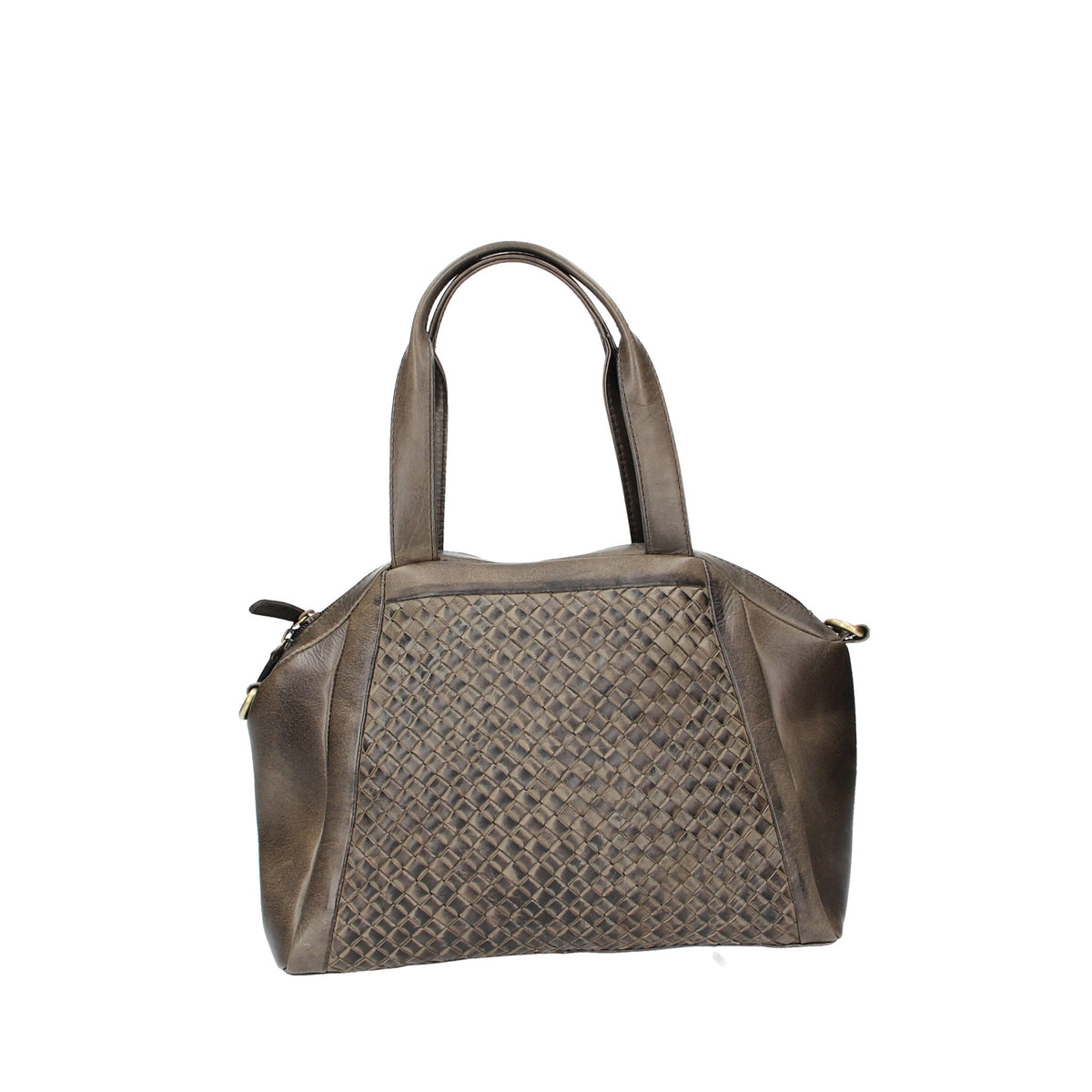SALE Handtasche in Anthrazit mit Flechtoptik aus Leder - leder-accessoires.com