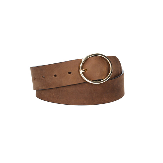 Ledergürtel Braun 40mm mit goldener Vollschließe - leder-accessoires.com