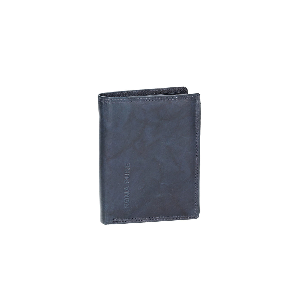 Geldbörse Hochformat mit Riegel in Blau|Marine aus Leder - leder-accessoires.com