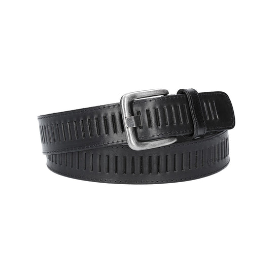 Ledergürtel 40mm stufenlos verstellbar in Schwarz - leder-accessoires.com