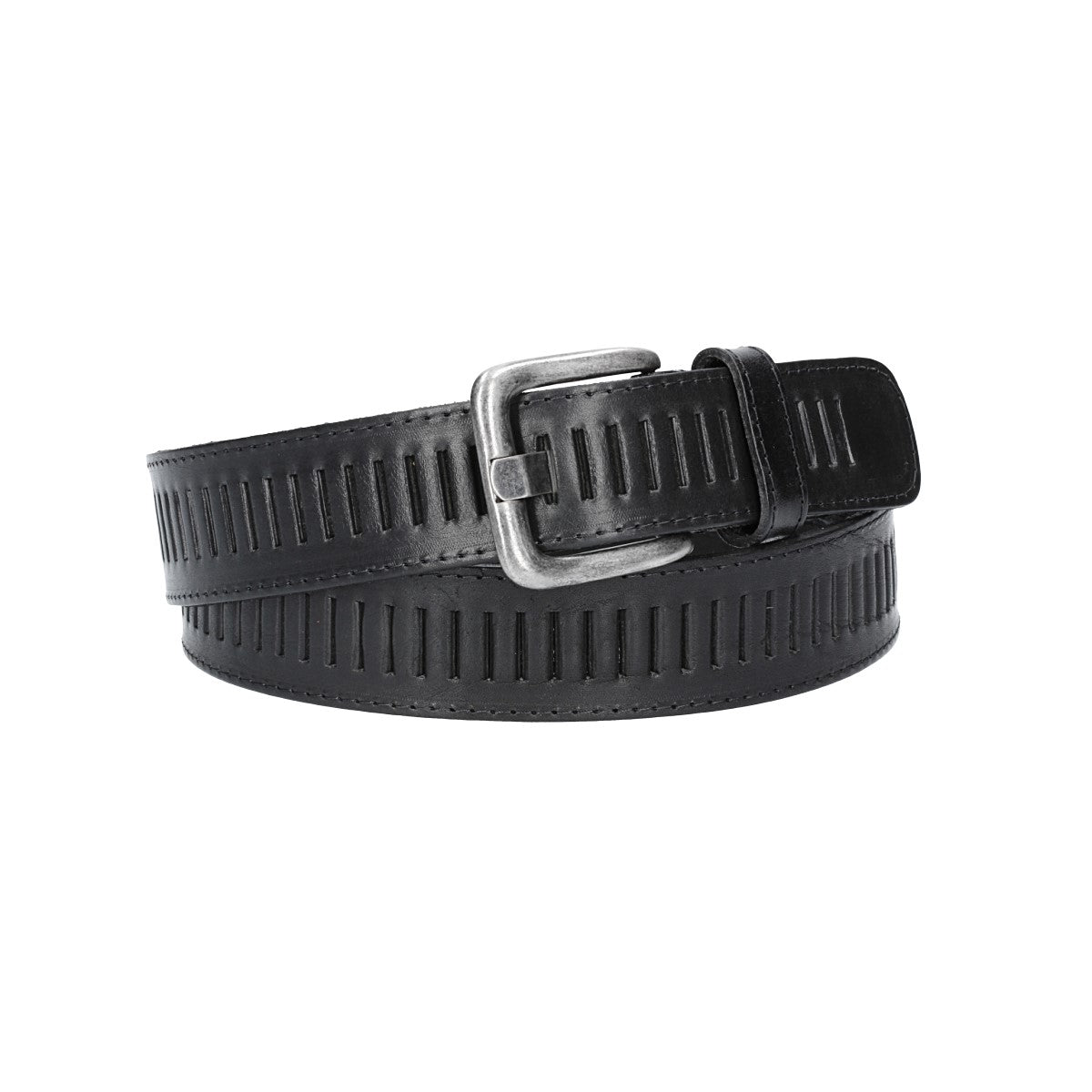 Ledergürtel 40mm stufenlos verstellbar in Schwarz - leder-accessoires.com