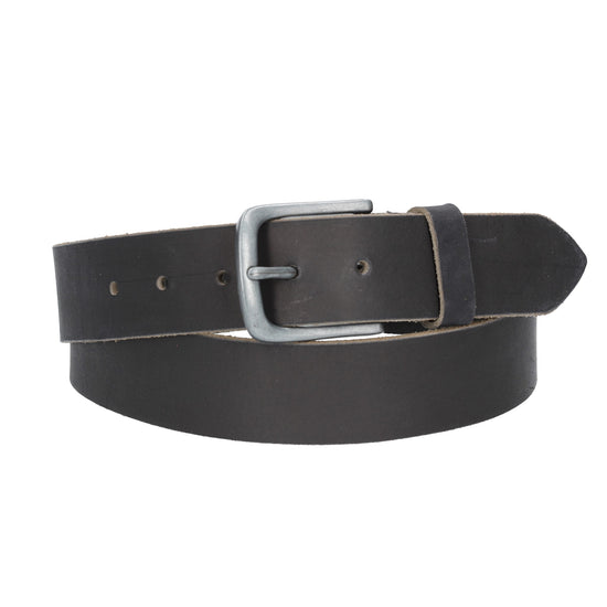 Ledergürtel 40mm Schwarz mit matter Dornschließe aus Leder - leder-accessoires.com