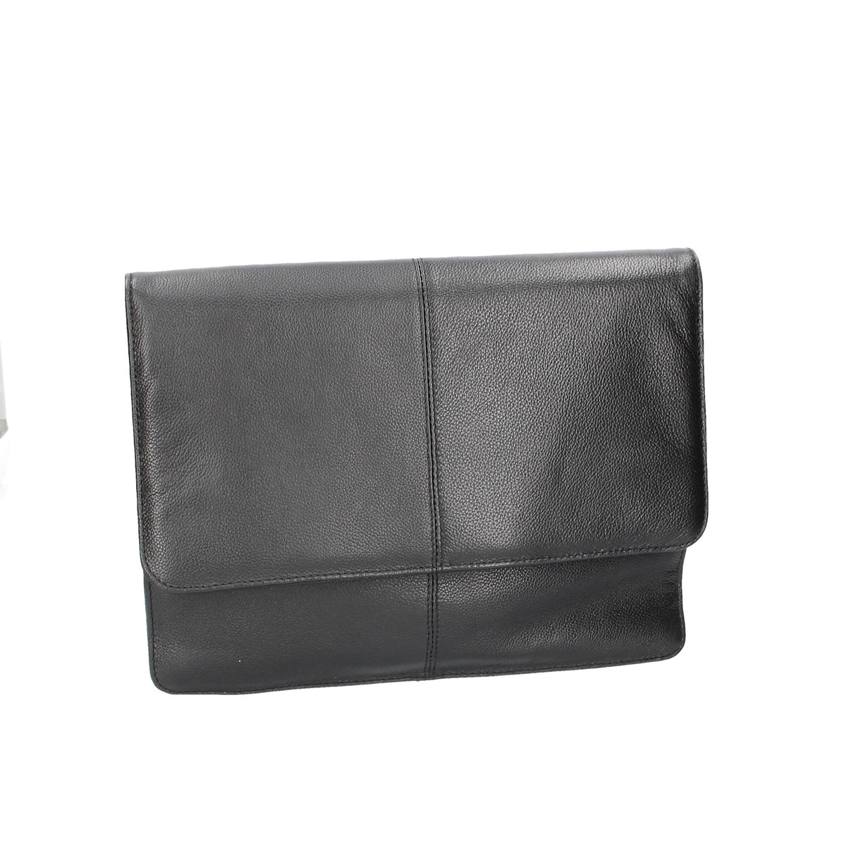 Schreib-|Dokumentenmappe A4 in Schwarz mit Überschlag - leder-accessoires.com