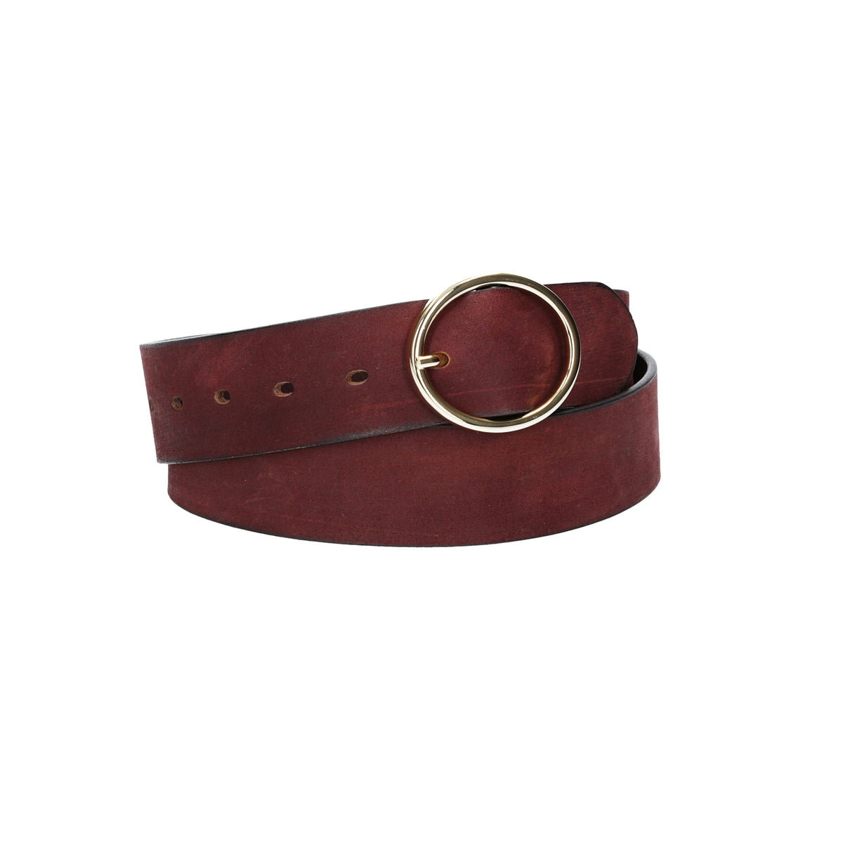 Ledergürtel Bordeaux 40mm mit goldener Vollschließe - leder-accessoires.com