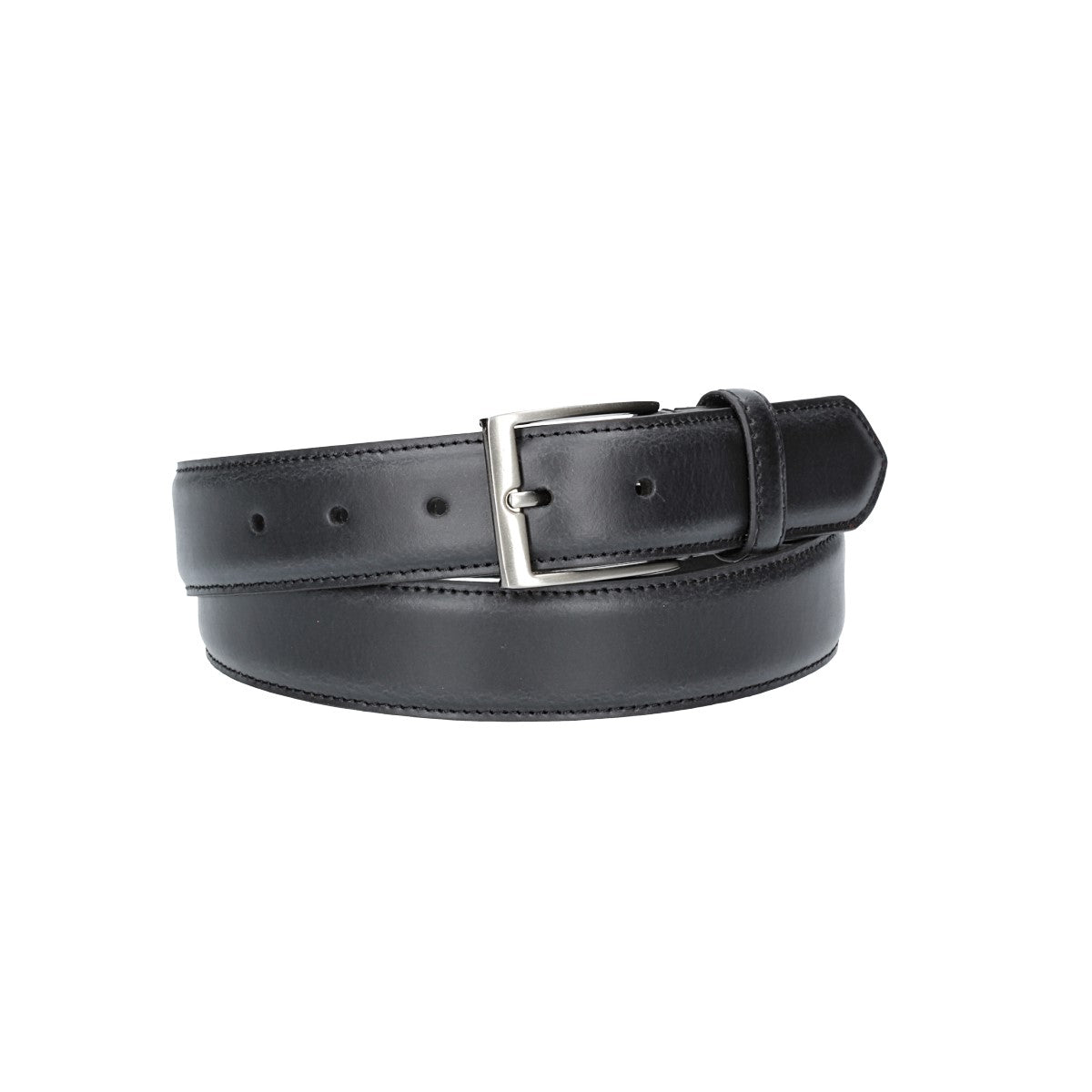 Herren-|Anzugsgürtel 35mm abgenäht in Schwarz aus Leder - leder-accessoires.com