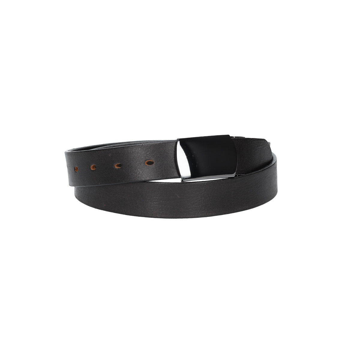 Ledergürtel Schwarz 30mm mit Koppelschließe in glänzend Schwarz - leder-accessoires.com