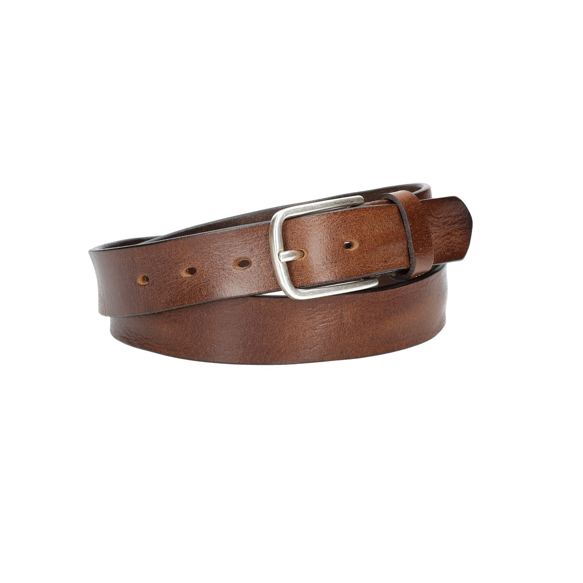 Ledergürtel Lightbraun 35mm mit Dornschließe in Silber - leder-accessoires.com
