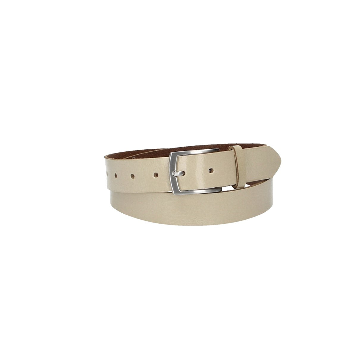 Ledergürtel Beige|Natur 30mm mit Dornschließe in Silber - leder-accessoires.com