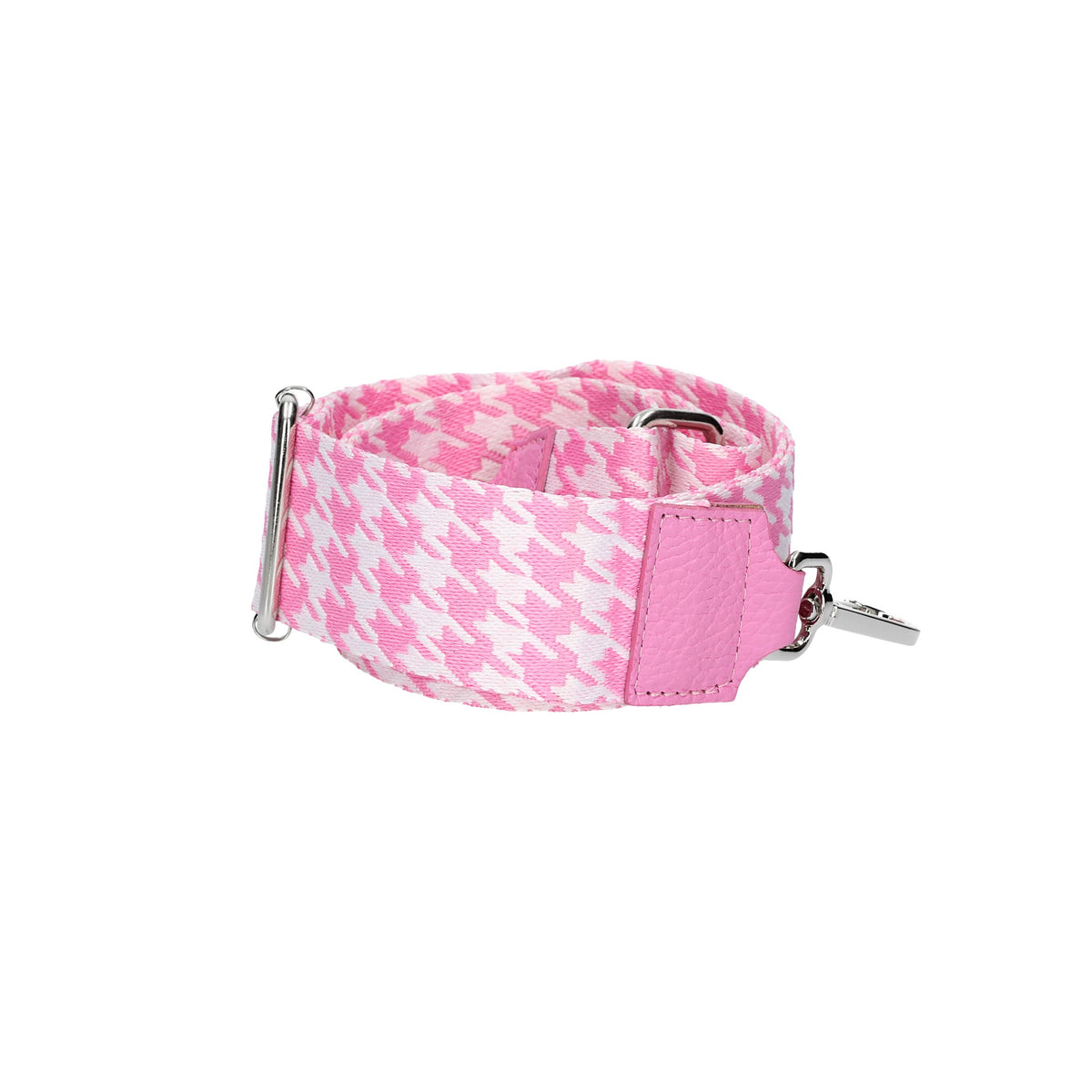Taschenriemen|Wechselriemen in Pink Gemustert mit Karabiner Silber - leder-accessoires.com