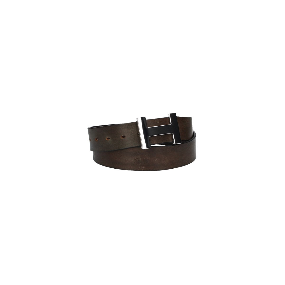 Ledergürtel Grau 40mm mit H-Schließe in Silber - leder-accessoires.com