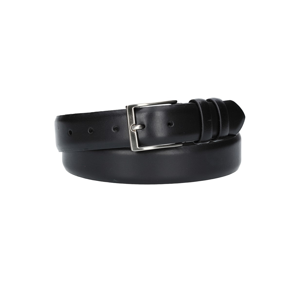 Herren-|Anzugsgürtel 35mm in Schwarz aus Vollrindleder bombiert - leder-accessoires.com