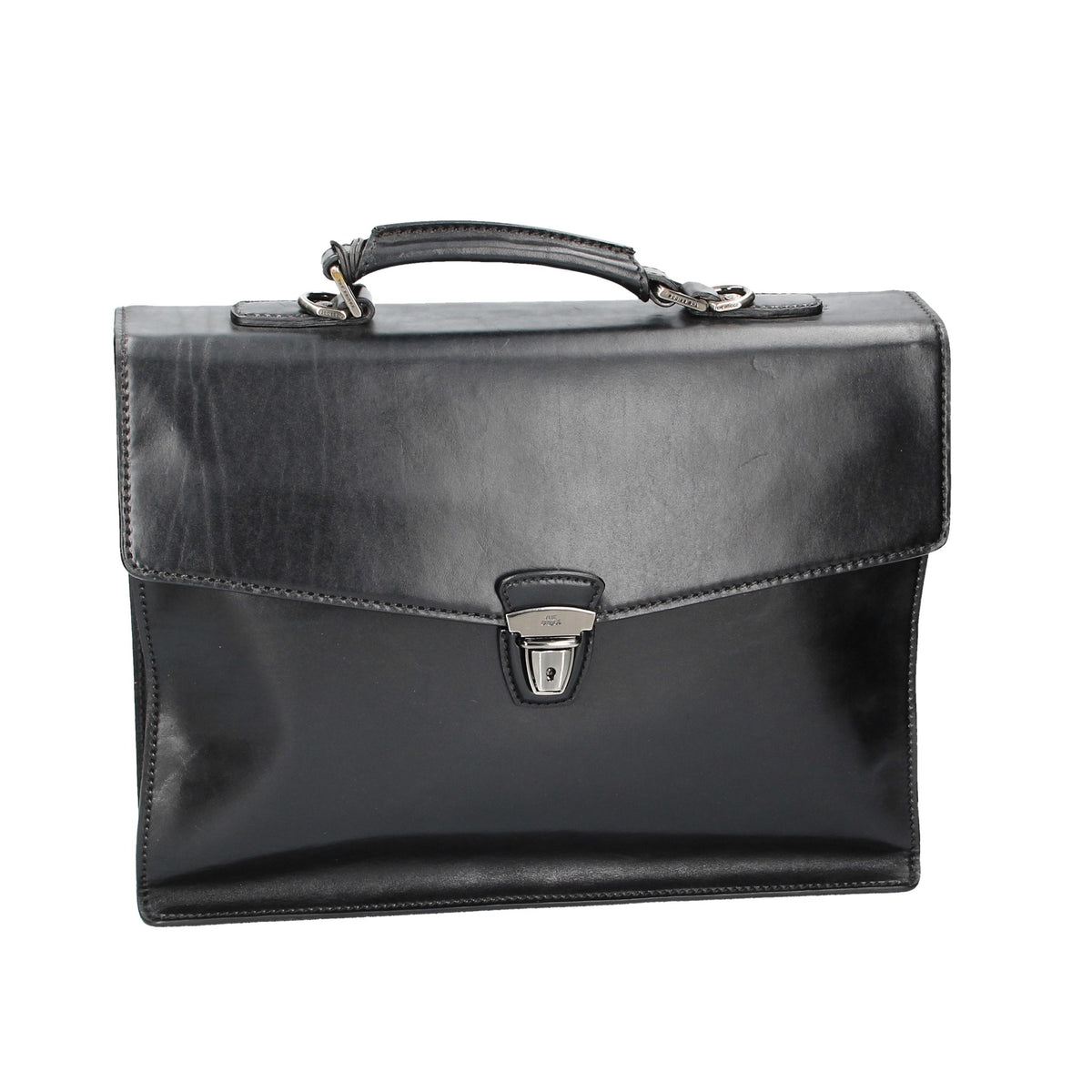 Aktentasche 40x10x30cm The Bridge in Schwarz mit Überschlag - leder-accessoires.com