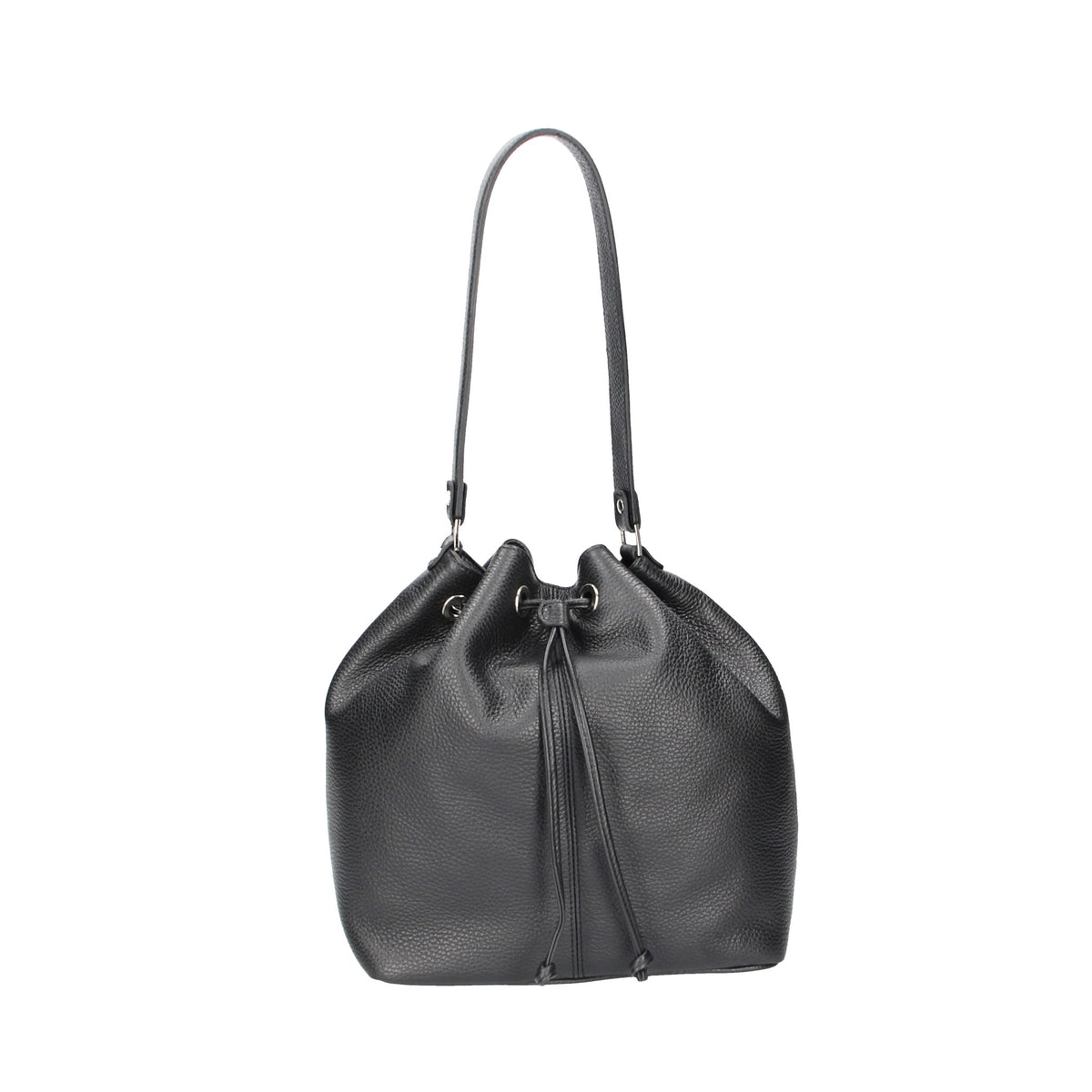 Beuteltasche 26x15x25cm in Schwarz aus Leder - leder-accessoires.com