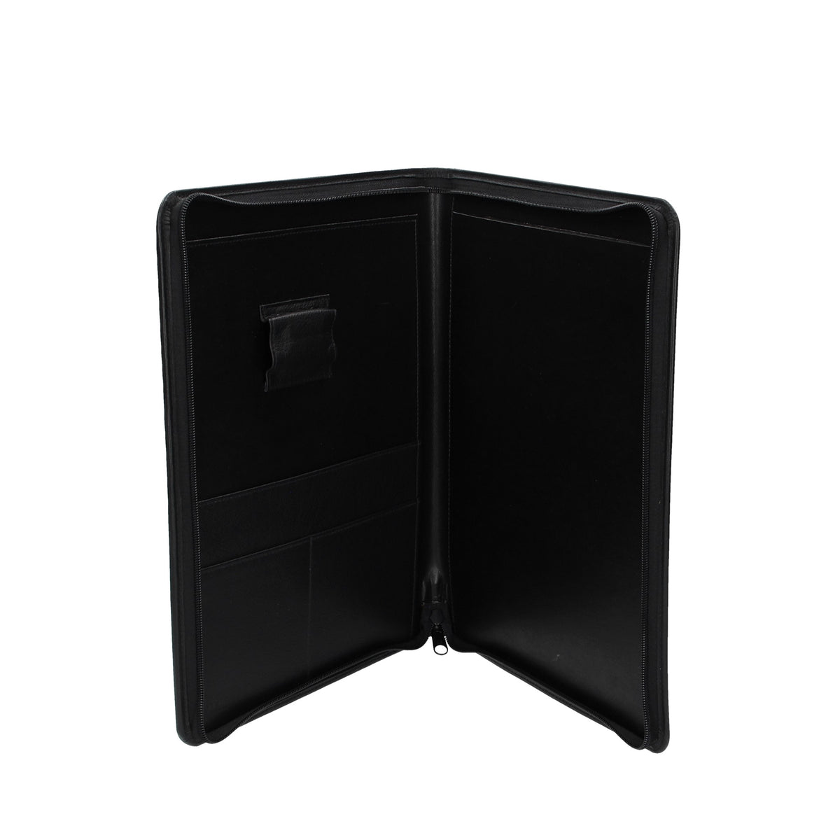 Schreibmappe Spezia 24,5x2,5x32,5cm in Schwarz mit Reißverschluss - leder-accessoires.com