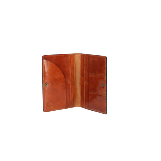 Briefmappe| Passhülle 14 x 20cm Cognac mit Druckknopf - leder-accessoires.com