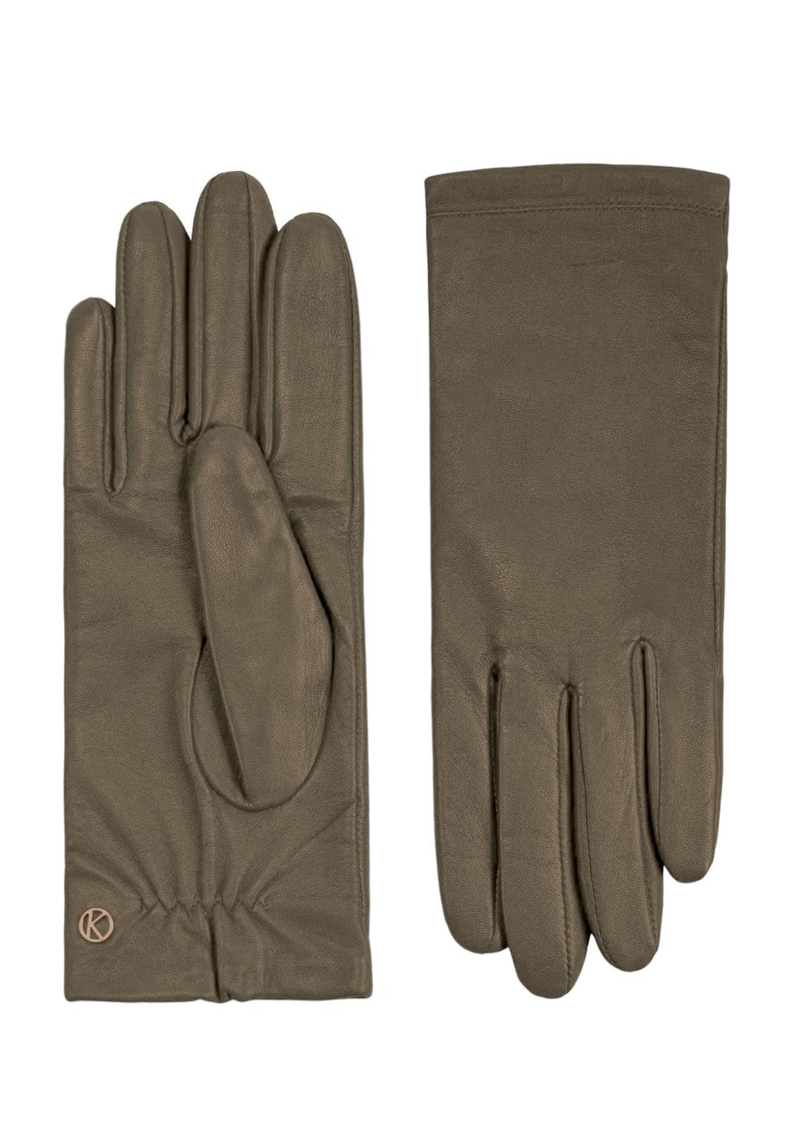 Handschuhe Damen in Taupe aus Lammleder - leder-accessoires.com