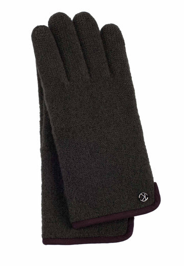 Walkstrickhandschuhe Herren in Oliv aus 100% Schurwolle - leder-accessoires.com