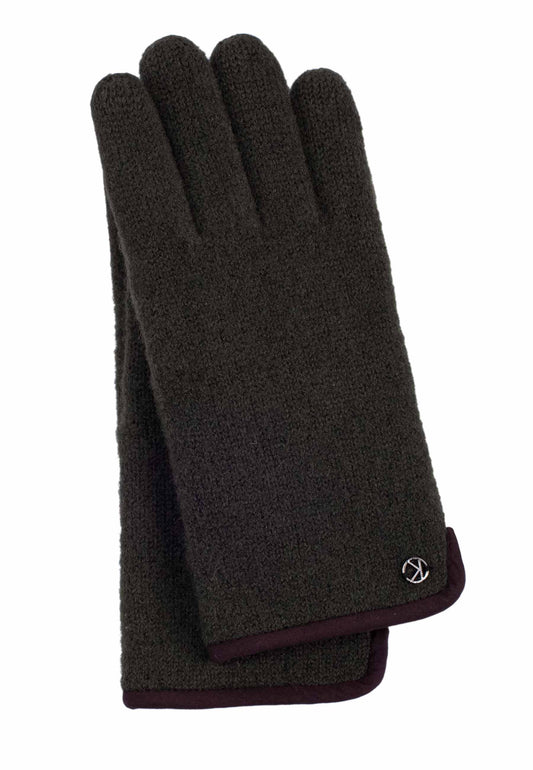 Walkstrickhandschuhe Herren in Oliv aus 100% Schurwolle - leder-accessoires.com