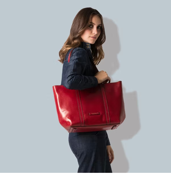 Shopper in Rot aus Leder - leder-accessoires.com