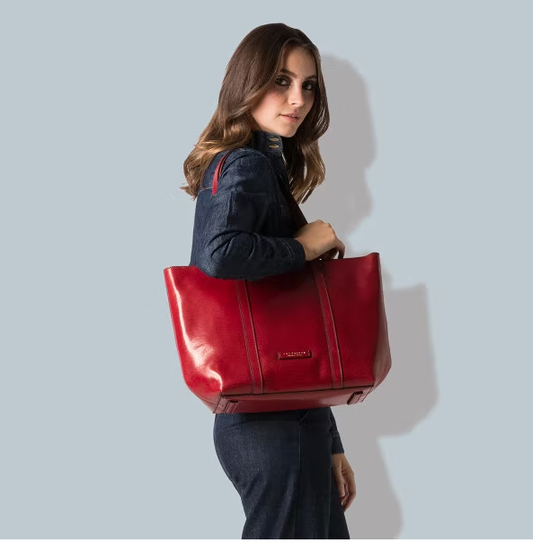 Shopper in Rot aus Leder - leder-accessoires.com