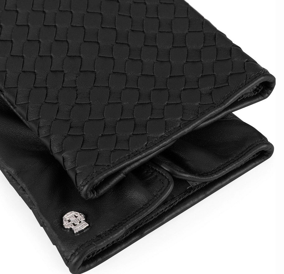 Lederhandschuhe | Haarschafleder Damen in Schwarz mit Flecht von Röckl - leder-accessoires.com