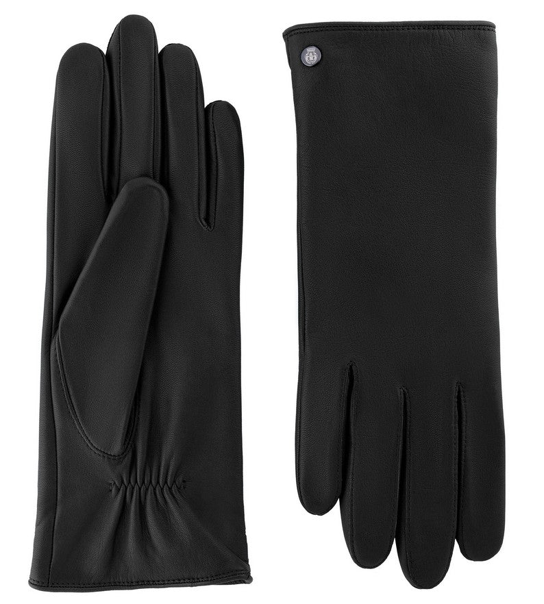 Lederhandschuhe | Haarschafleder Damen in Schwarz mit Halbsteppnaht von Röckl - leder-accessoires.com