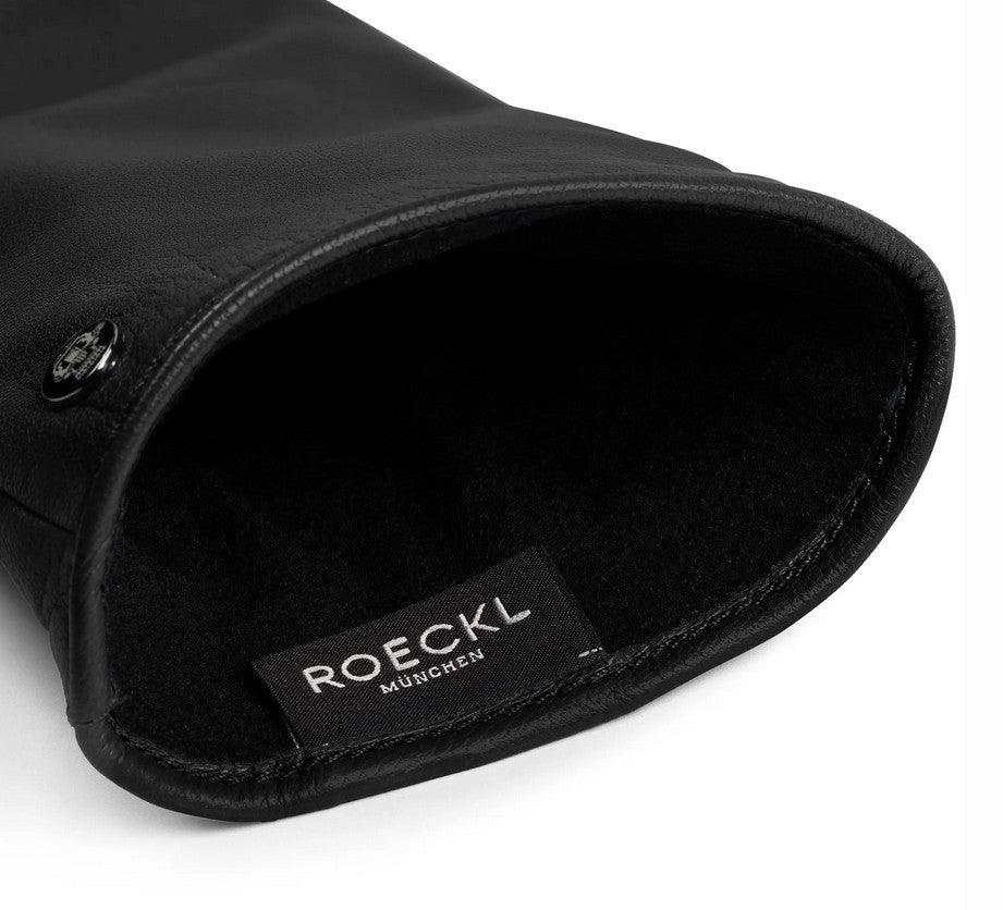 Lederhandschuhe | Haarschafleder Damen in Schwarz mit Halbsteppnaht von Röckl - leder-accessoires.com