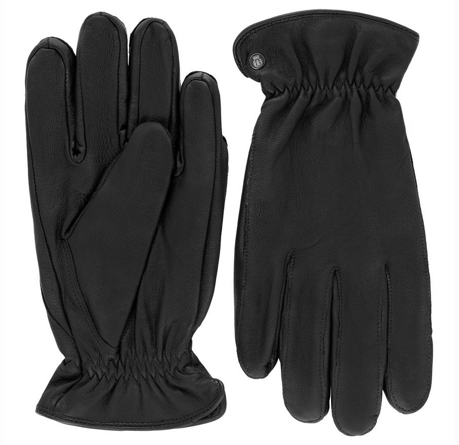 Lederhandschuhe | Ziegenleder in Schwarz mit Gummizug von Röckl - leder-accessoires.com