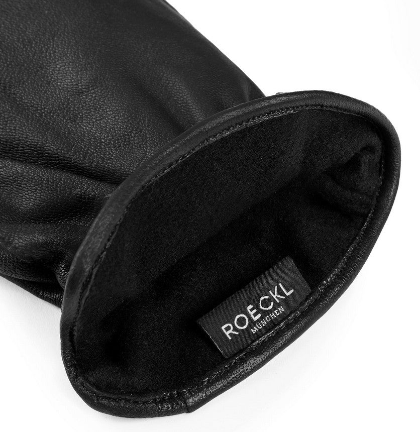 Lederhandschuhe | Ziegenleder in Schwarz mit Gummizug von Röckl - leder-accessoires.com