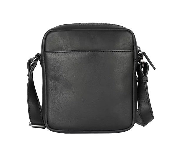 Umhängetasche aus Leder in Schwarz mit Reißverschluss - leder-accessoires.com