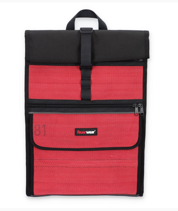Rolltop-Rucksack Eddie in Rot - leder-accessoires.com