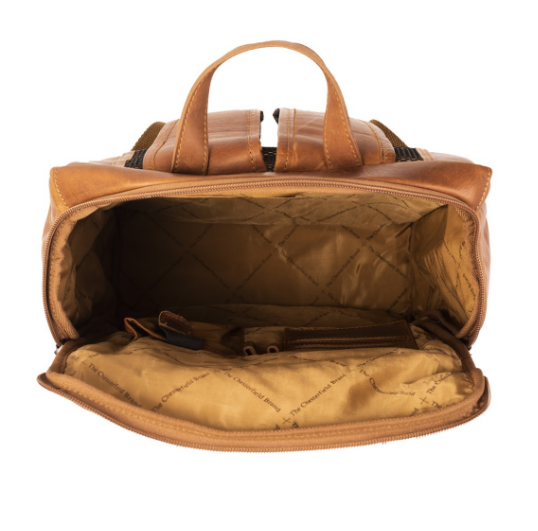 Rucksack aus Leder in Cognac - leder-accessoires.com