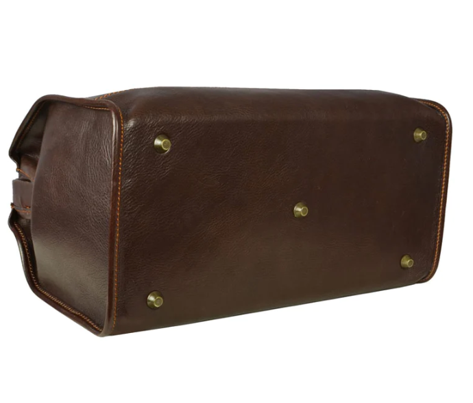 Arzttasche|Doctor Bag aus Leder in Braun mit Steckschloss - leder-accessoires.com