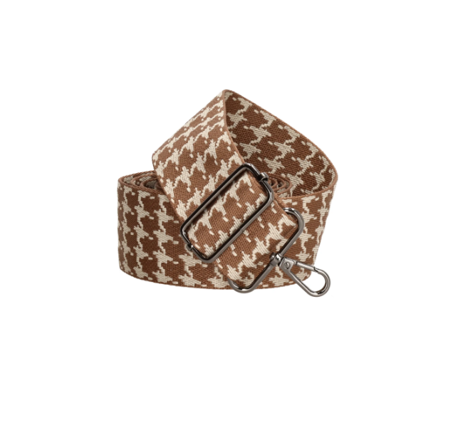 Taschenriemen | Wechselriemen in Beige|Weiß aus Baumwolle mit Karabiner - leder-accessoires.com