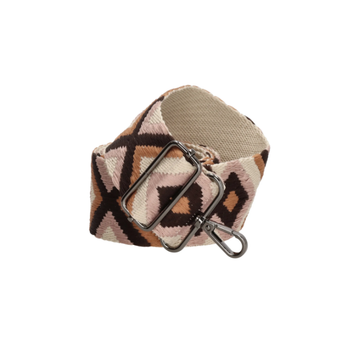 Taschenriemen | Wechselriemen in Beige|Braun aus Baumwolle mit Karabiner - leder-accessoires.com