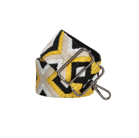 Taschenriemen | Wechselriemen in Gelb|Beige aus Baumwolle mit Karabiner - leder-accessoires.com