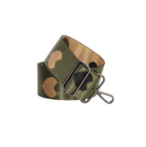 Taschenriemen | Wechselriemen in Oliv|Beige mit Camouflage-Muster - leder-accessoires.com