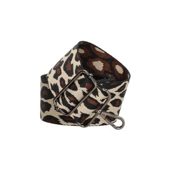 Taschenriemen | Wechselriemen in Beige|Braun mit Leoparden-Muster - leder-accessoires.com