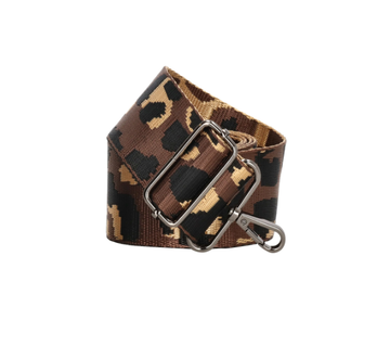 Taschenriemen | Wechselriemen in Beige|Braun mit Leoparden-Muster - leder-accessoires.com