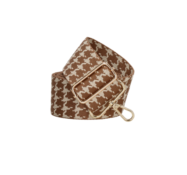 Taschenriemen | Wechselriemen in Beige|Braun mit Muster aus Baumwolle - leder-accessoires.com