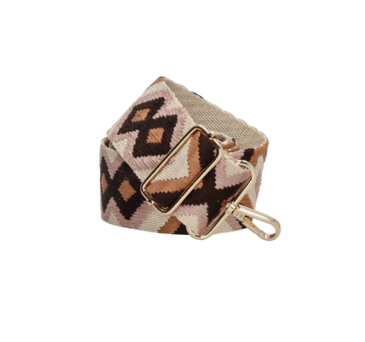 Taschenriemen | Wechselriemen in Beige|Altrosa mit Vintage-Muster - leder-accessoires.com