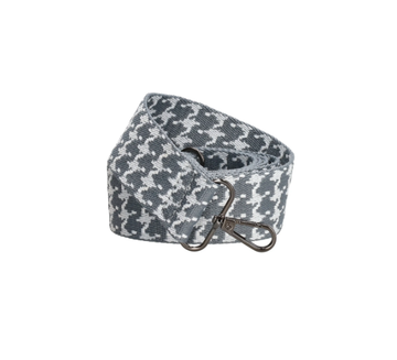 Taschenriemen | Wechselriemen in Grau|Weiß aus Baumwolle mit Karabiner - leder-accessoires.com