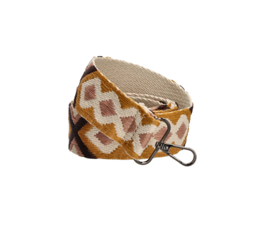 Taschenriemen | Wechselriemen in Gelb|Beige mit Boho-Muster - leder-accessoires.com
