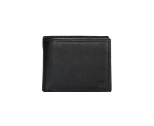 Geldbörse Querformat in Schwarz aus Leder - leder-accessoires.com