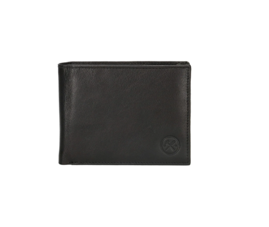 Geldbörse Querformat mit Riegel in Schwarz aus Leder - leder-accessoires.com
