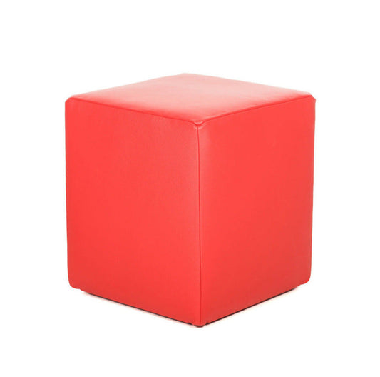 Lederwürfel | Sitzwürfel in Rot (Rosso) aus Vollrindleder genarbt - leder-accessoires.com